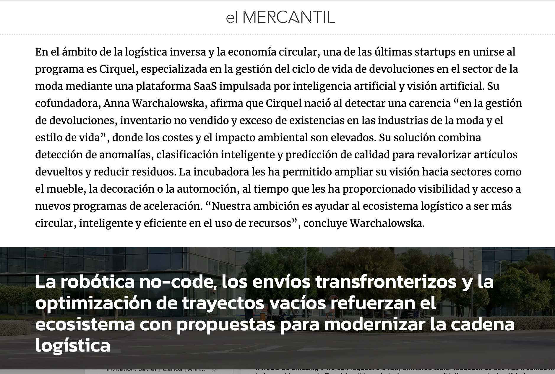 How the Logistics 4.0 Incubator is accelerating CIRQUEL's circular innovation journey